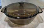 Vintage Casserole Dish Amber Brown Anchor Hocking with Lid 2 QT Ovenware