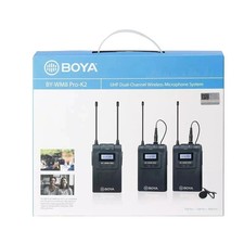 BOYA BY-WM8 Pro K2 UHF Dual-Channel Wireless Lavalier Microphone System New