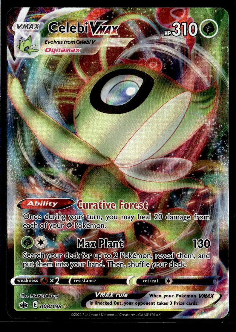Pokemon SWSH06: Chilling Reign Celebi VMAX 008/198 Ultra Rare - NM