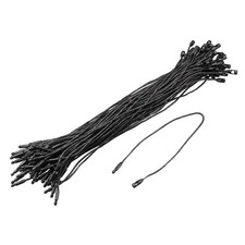 100 x Wax Rope Hang Tag String Snap Lock Price Tag Fastener Ties Black 7.8 Inch