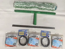 Unger 14" & 18” Window Scrubber and Squeegee with Replacement Blades