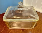 Vintage Pyrex 7” Square Glass Casserole Dish with Lid
