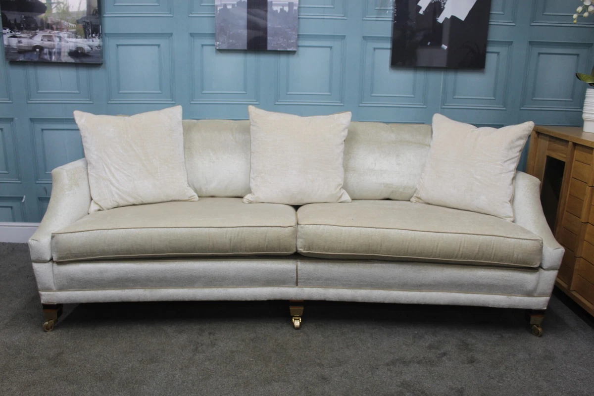 DURESTA HORNBLOWER 3 SEATER SOFA IN OYSTER VELVET FABRIC BLACK