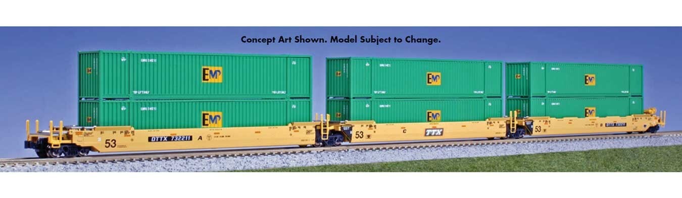 N Scale - Kato Gunderson MAXI-IV 3-Unit Well Car Set TTX -- 106-6187 New