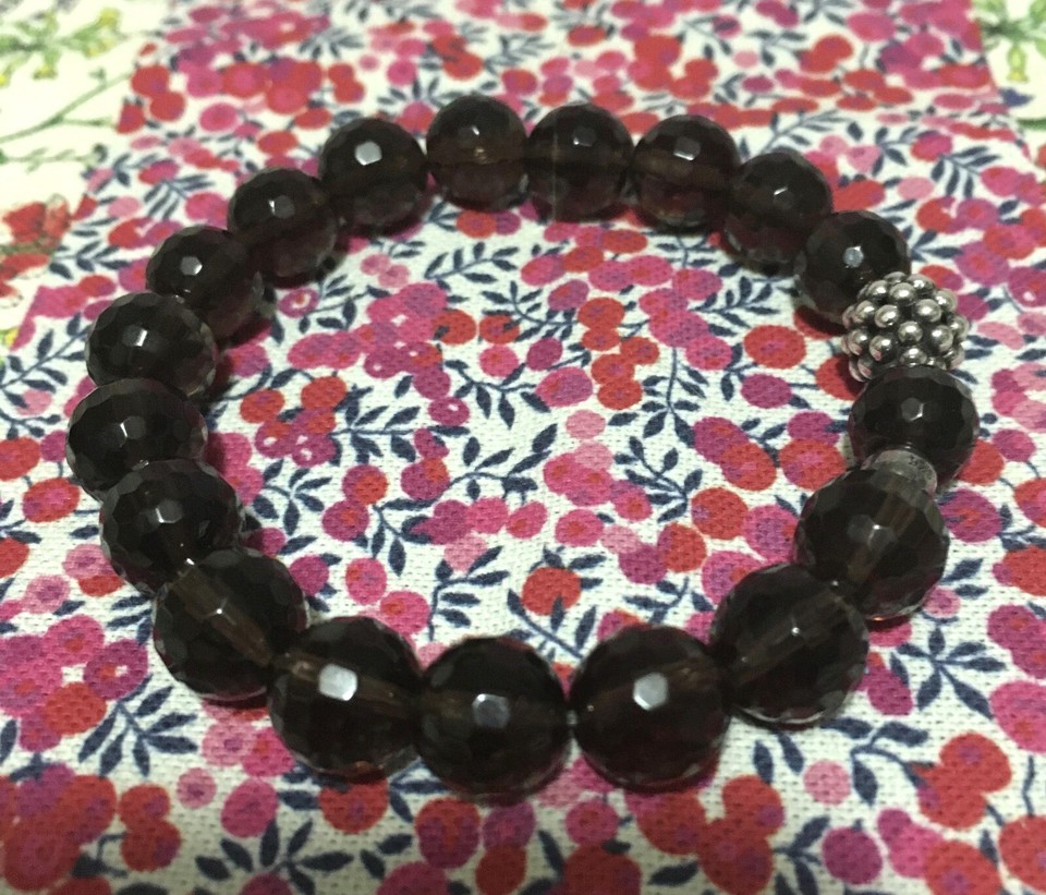 Lagos Caviar Sterling Silver Faceted Smoky Topaz Brown Bead Bracelet eBay
