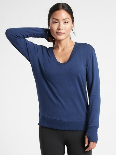 Athleta Sunrise V Neck Sweatshirt 