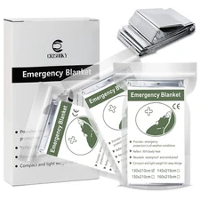 Crisonky Emergency Mylar Thermal Blankets, Designed for Outdoors, Survival Re...