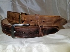 CUSTOM DISTRESSED HANDMADE LEATHER BELT: MADE TO ORDER: YOU CHOOSE OPTIONS  