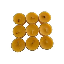 9 Pack Unscented Yellow Tea Light Candles with 9 Hour Burn Party a b