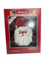 Vintage WonderArt Christmas Santa Claus Craft Kit Art K131 Aunt Lydia's 1991 New