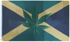 3x5 Jamaica Jamaican Marijuana Pot Leaf Woven PRINTED Nylon Flag Banner