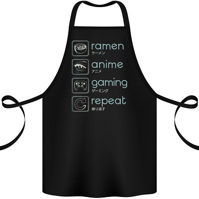 Ramen Anime Gaming Repeat Gamer Baumwollschürze 100% Bio