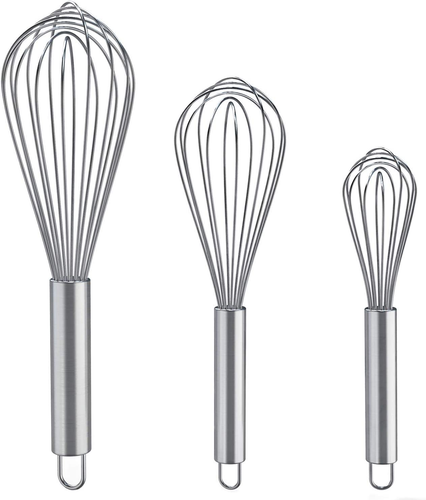 Whisks for Cooking, 3 Pack Stainless Steel Whisk for Blending, Whisking, Beating