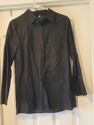 Womens Black Button Up Size Large