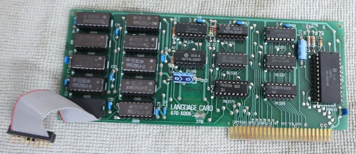 AppleII Language Card （中古品,当時物） Nice Used Vintage Original OEM Apple 2 II LANGUAGE CARD 670