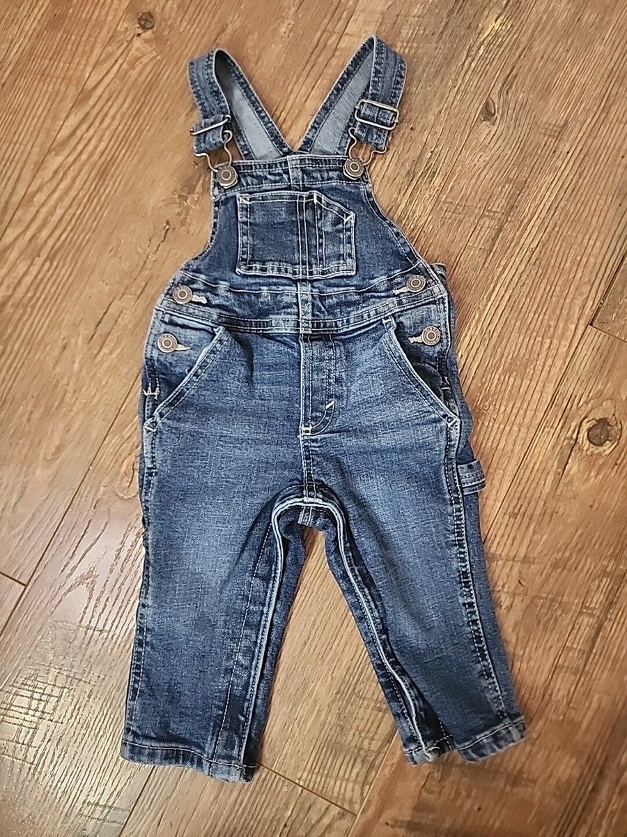 Old Navy Overalls Boys Girls Toddler 12-18 months Blue Denim EUC