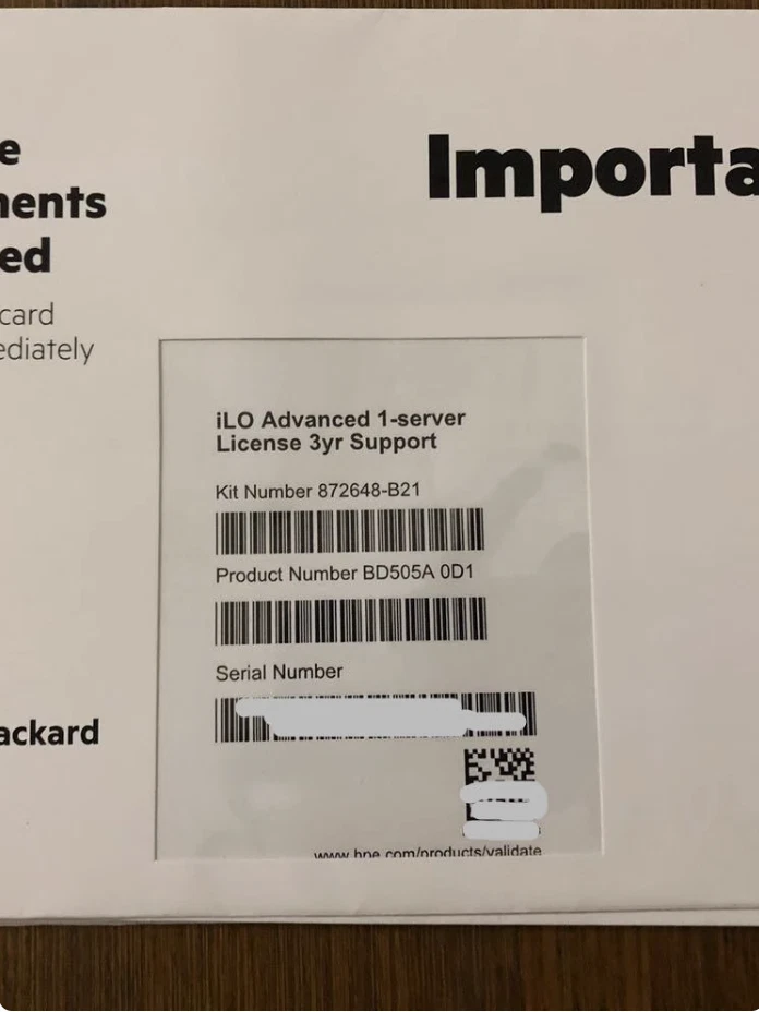 New HPE iLO Advanced 1-Server License 3yr BD505A 872648-B21 Envelope delivery - Image 2 of 2