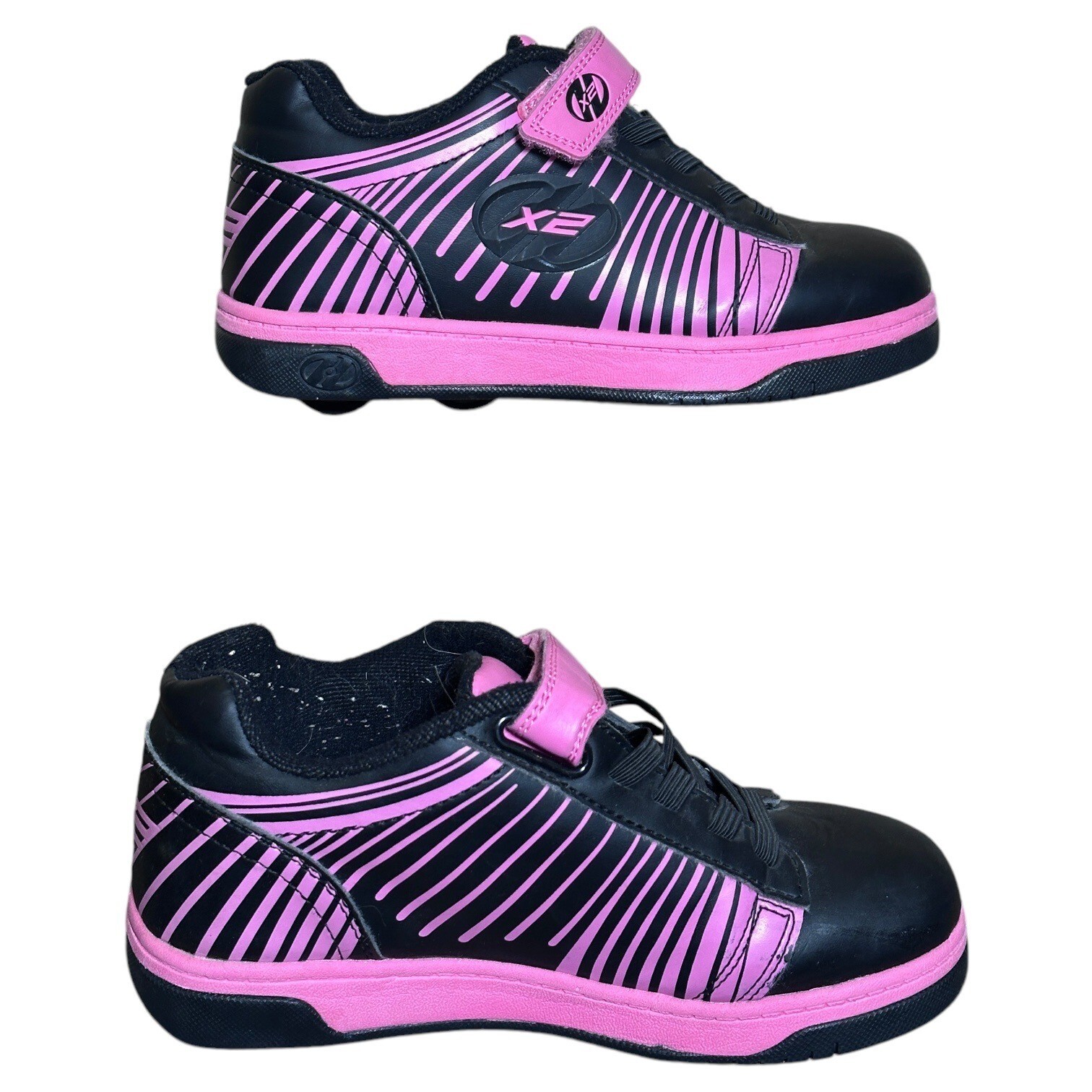 SAOLA Scarpe sneakers Heelys bambino ragazzo dual up ruote skate taglia 3 giovani nero rosa