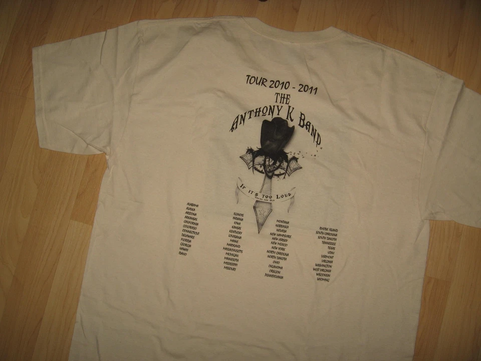 Camiseta Anthony K Band - Camiseta Vaquera Gira de Conciertos de Música Country 2010/2011 XLrg Foto 2 de 4