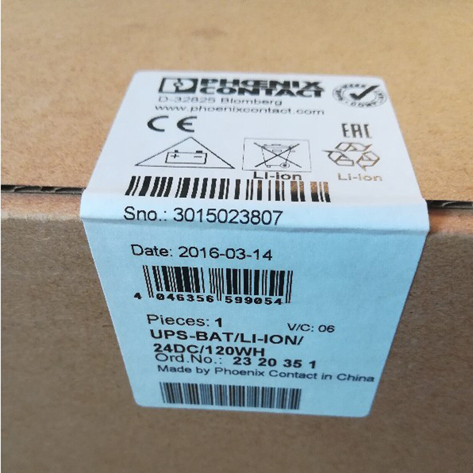 1PC New PHOENIX UPS-BAT/LI-ION/24DC/120WH 2320351 power supply FAST SHIP #A6-37