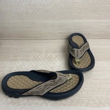 Whitin Outdoor Black/Tan Open Toe Flip Flop Sandals Mens Size 40