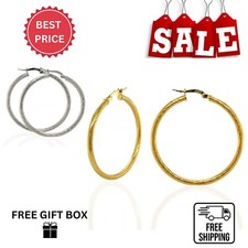 High Quality Italy 925 Sterling Silver Small Twisted Hoop Earrings All Size