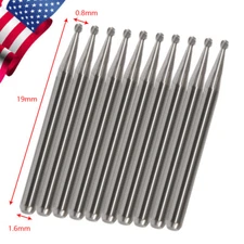 10-100 Dental Round Carbide Steel Drills Burs FG-01 for High Speed Handpiece FAS