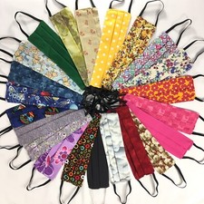 Adult Fabric Face Masks Lot of 3 Hand Made in USA with Filter Pocket Washable