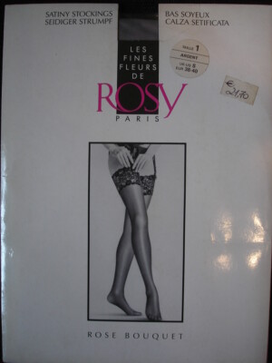 Lycra-Feinstrümpfe Straps-Strümpfe Rosy Paris Rose Bouquet 1/S, 3/L, 4/XL NEU!