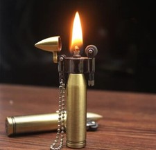 Retro Bullet cigarette Cigar Windproof Kerosene Keychain Grinding Wheel Lighter