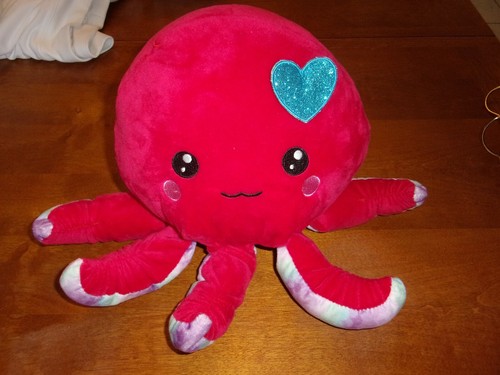 Hugfun Plush Octopus Red w/Multicolor 