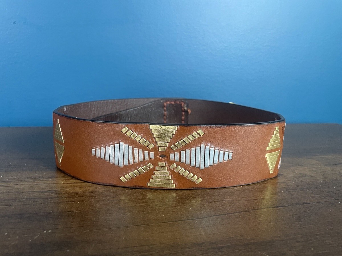 New Cuirum Barcelona Spain Leather Designer Wide Belt Hand  display picture 2