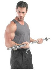 NEW SHIPS NOW Cap Barbell 47-Inch Standard Threaded Solid Easy Curl Bar Chrome