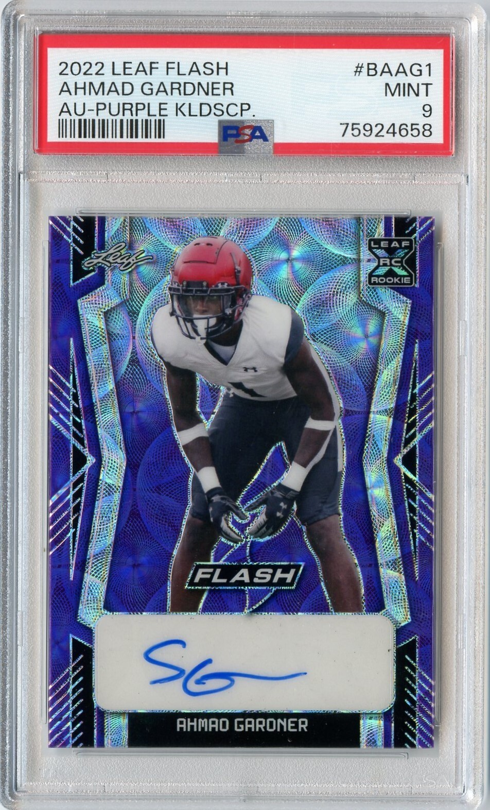 Sauce Gardner Leaf Flash Autographs #BAAG1 Purple Kaleidoscope