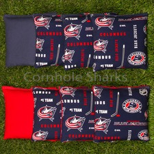 Cornhole Bean Bags Set of 8 ACA Regulation Bags Columbus blue Jackets Free Ship