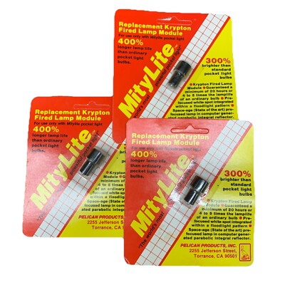 3PC Pelican MityLite Replacement Krypton Fired Lamp Module Bulb 1900LM