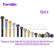 6pcs Titanium Bolt M6 M8 Flange Torx Head Decoration Ti Screw for Motorcycle Car