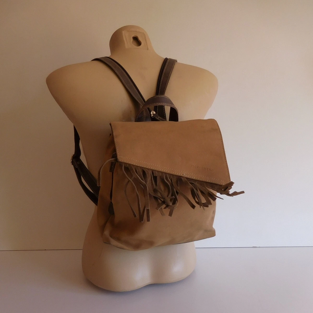 Sac dos bandouli re femme marron MICK GWEND UPCYCLING design