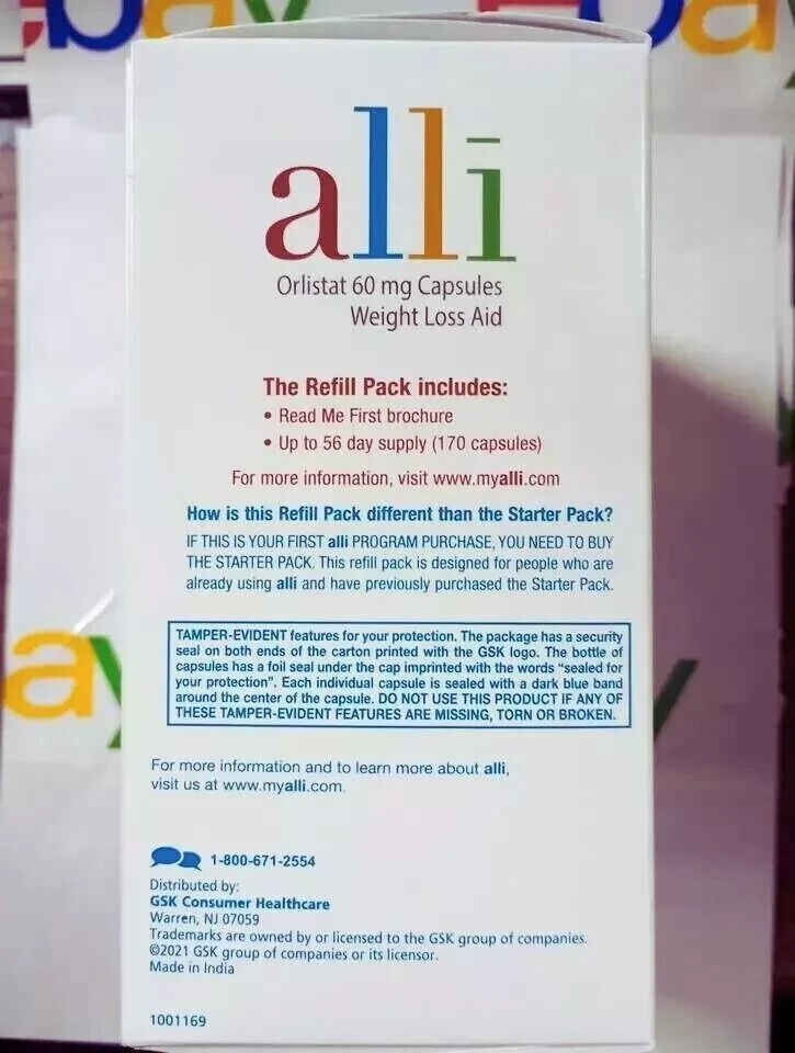 alli Diet Weight Loss Pills, Orlistat 60Mg Capsules, 170 Count. Free