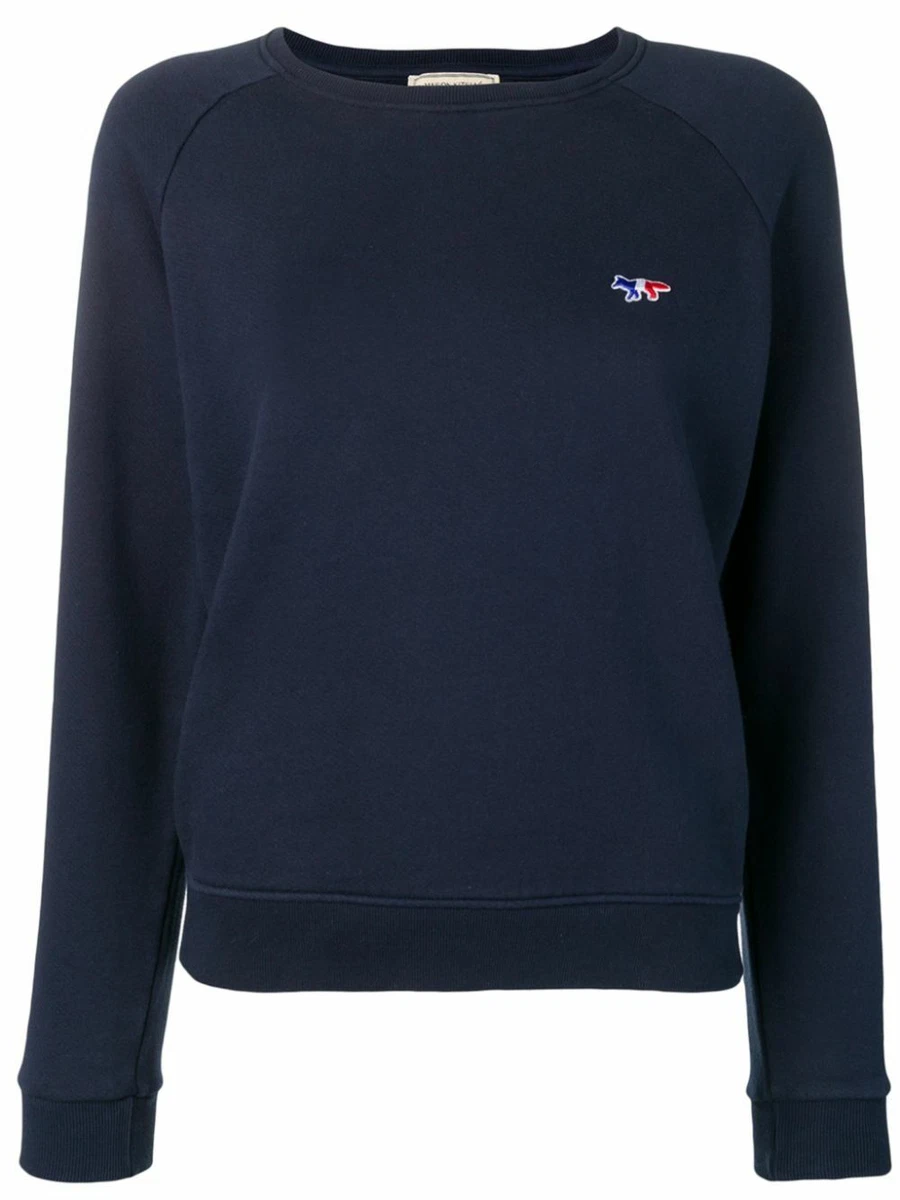 MAISON KITSUNE TRICOLOR FOX PATCH SWEATSHIRT NAVY