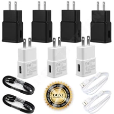 Lot USB Power Adapter Home Wall Charger Cable US Plug For Samsung Galaxy Micro