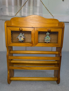 Vintage Wooden Paper Towel Wax Paper Aluminum Foil Dispenser Country Kitchen