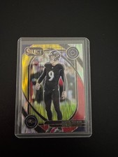2024 Panini Select - Club Level Justin Tucker #274 Red & Yellow Shock Prizm