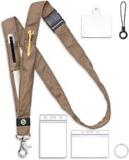 Lanyards for ID Badges and Keys, Cute Teacher Lanyard with Insert Pen Bag and Gl