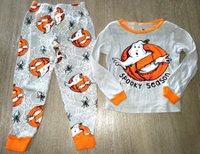 HALLOWEEN PAJAMAS boys size 6 2 pc SLEEPWEAR SET GHOST SPOOKY SEASON WEBS CUTE 