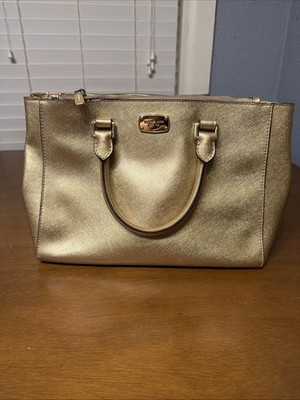 Michael Kors Medium Kellen Rose Gold Saffiano Bag -missing Long Strap