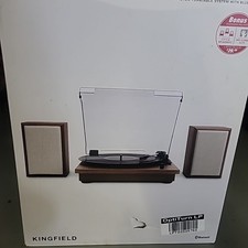 Victrola The Kingfield Bluetooth Record Player Shelf System with Bookshelf