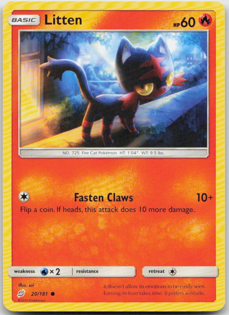Litten 20/181 Common Team Up Pokemon TCG NM