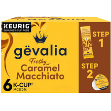 Caramel Macchiato Espresso K-Cup Coffee Pods and Froth Packets 6 Pods and Froth