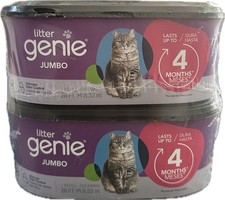 2 Pack New Sealed Litter Genie Jumbo Refill Odor Control Cat Litter Bags 8 Month